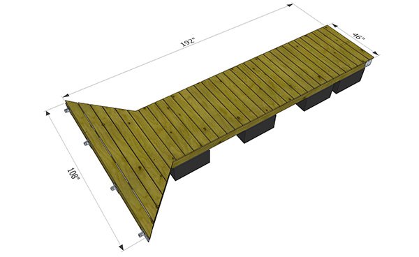 4X16 Flare Floating Dock Plans and Kit