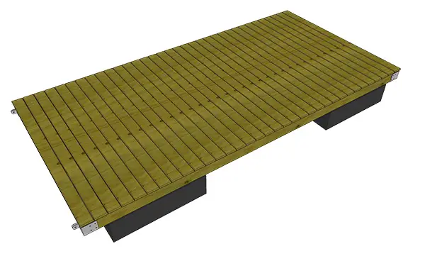 8' X 16" Platform Floating Dock Plans and Kit