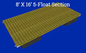 8' x 16' 5-Float Section Floating Dock Plans & Kit