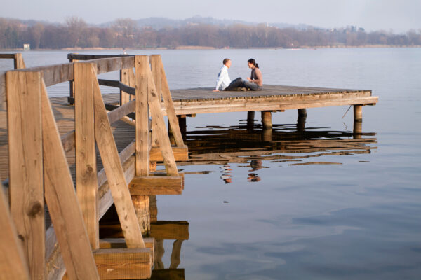 couple on a stationary dock